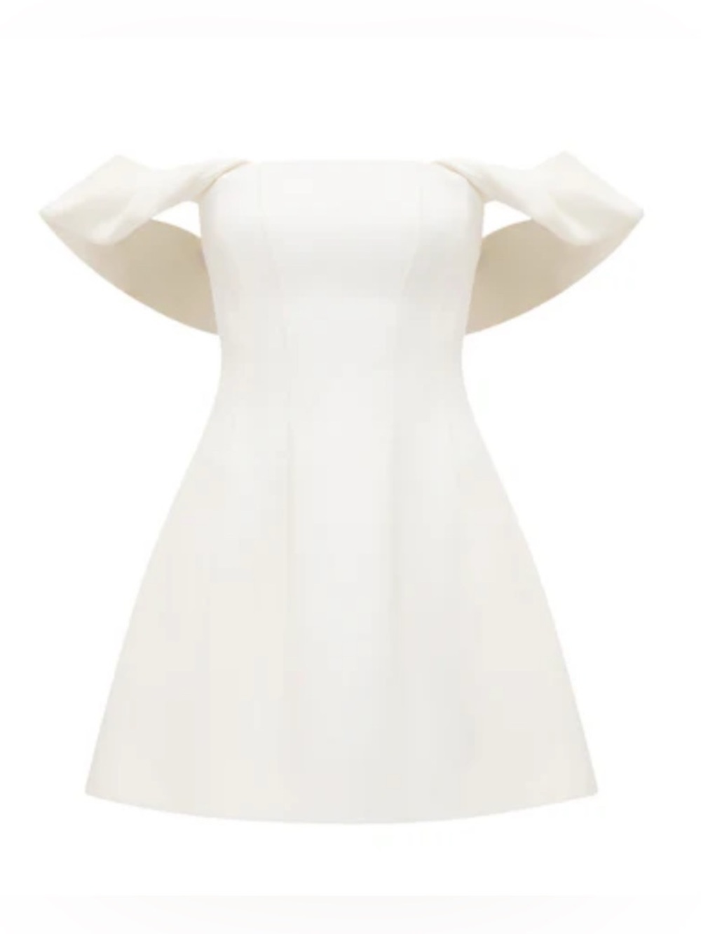 Forever New White Off Shoulder Mini Dress Bridal Bachelorette NWT Size 0 - Picture 3 of 13